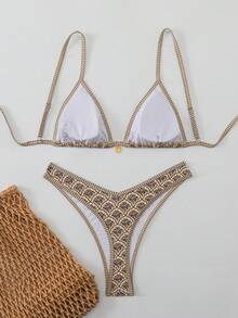 Swim Mod Bộ bikini hai mảnh họa tiết hoa ngẫu nhiên dành cho nữ, kiểu dáng gợi cảm, thích hợp cho mùa hè. - Nhiều màu - Xem 3