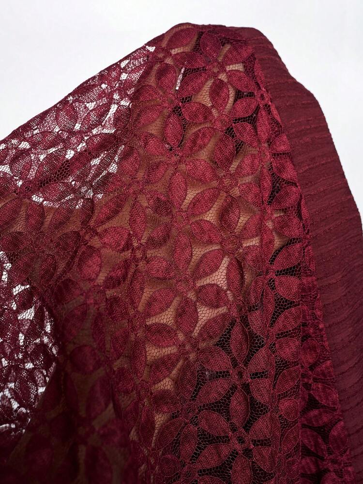 Plus Size Women's V-Neck Lace Patchwork Ruffle Fashion Date Dress, Summer Outfit For Women,Spring Outfit Women,Casual Dresses For Women,Vacation Outfits Women,Country Concert Outfit,Country Outfits For Women,Summer Holiday Outfits Zanzea Dress For Women Plus Size Dress For Women Buissness Casual Women Dress Picnic Dresses For Women