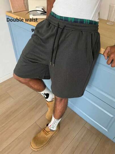 STEELVANCE Men's Solid Color Minimalist Casual Shorts