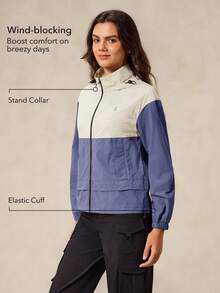 OutZeal Women Outdoor Jacket Hiking Camping Water-Resistant Lightweight Hood Windbreaker Outdoor Tops Spring Fall - Multicolor - View 3
