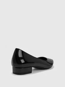 CUCCOO BIZCHIC Damen Spitzschuh bequeme vielseitige Niedrigabsatz Schuhe für Valentinstag - Schwarz - Übersicht 4