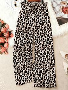 EMERY ROSE Women's Fashionable Leopard Print Long Pants, Plus Size - Multicolor - View 1