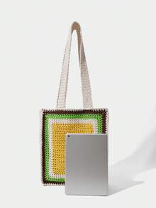 SHECARRY 时尚精致的手工编织女士单肩包 - 彩色 - 查看 5