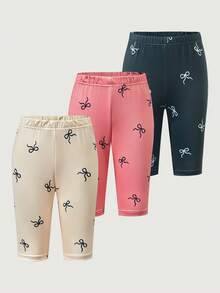 SHEIN Tween Girls' Casual Butterfly Print Leggings, Versatile For Daily Wear - Multicolor - View 1