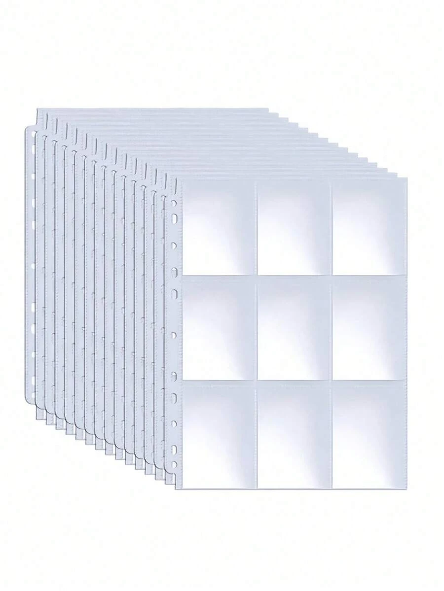Pelindung Kartu, Halaman Kartu Koleksi, Halaman Kartu Satu Sisi 9 Kantong, Halaman Dalam untuk Binder Kartu Koleksi, 11 Lubang, Cocok untuk Binder 3 Ring, Cocok untuk Menyimpan Kartu Olahraga, Kupon, Kartu Nama, dll., Penting untuk Musim Kembali ke Sekolah. - Clear - View 1