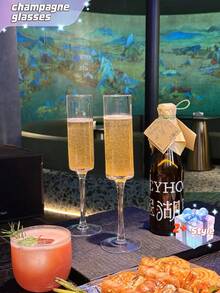5.5盎司高脚香槟杯，香槟杯，经典香槟杯，优雅祝酒杯【可重复使用】 - 彩色 - 查看 3