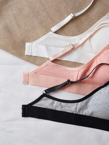 3pcs Girls' Basic Bras, Minimalist Daily Wear, 3 Colors - Multicolor - View 6