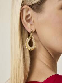 MOTF PREMIUM Pre-18k镀金系列网状碎钻耳环 - 金黃色 - 查看 7