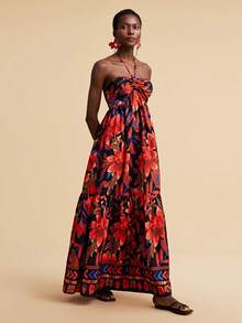 Travachic Women's Vacation Casual Floral Print Backless Dress - Multicolor - View 4