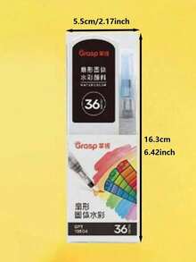 36色固体水彩颜料套装，可折叠旅行水彩颜料，含水彩笔，专用扇形绘画工具 - 彩色 - 查看 6