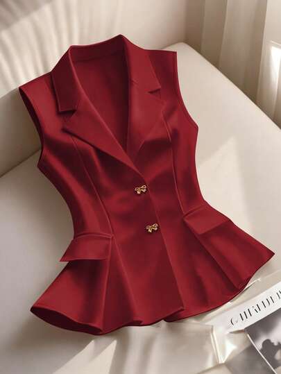 GlowEve CURVE 大码女式金属蝴蝶结装饰西装外套，舒适百搭，适合日常穿着