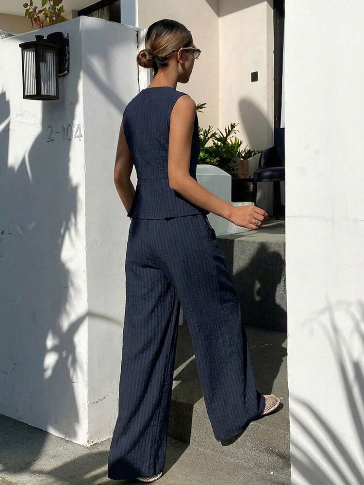 Women's Casual Sleeveless Zip-Up Top And Pants 2 Pieces Set Lounge Sets For Women Short Sets For Women Summer