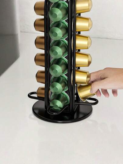 This 1PC Coffee Capsule Organizer Allows For Vertical Storage Of Various Coffee Capsules, Saving Desktop Space And Providing Convenient Access. Suitable For Home Kitchens And Coffee Corners, It Also Works In Cafes, Office Break Rooms, And Other Similar Settings, Organizing Capsules Neatly And Improving Space Tidiness And Efficiency.