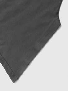 ROMWE MEN Street Life Camiseta casual de cuello redondo de manga corta con estampado de letras y números para hombres - Gris - Ver 3