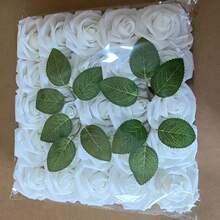 25 piezas de flores artificiales con tallos que parecen rosas de espuma real para ramos de boda DIY, centros de mesa de fiesta de novia, arreglos y decoraciones de mesas - flor rosa - Ver 7
