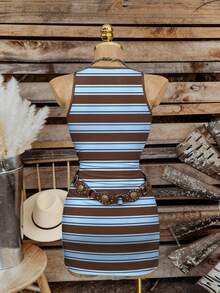 Women's Striped Bodycon Camisole Dress - Multicolor - View 2