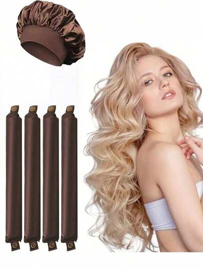 5 Pieces/4 Pieces/3 Pieces Of Heatless Curling Sticks, Lazy Curlers, Silk Curlers, Sleep Elastic Headbands, Long Hair Soft Curling Tools, Household Manual Styling Accessories, Sleep Curling Magic Tools, Valentine's Day, Qixi Day, Suitable For Women