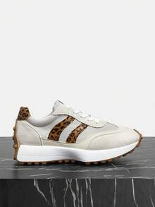 女士时尚黑色运动鞋 - 时尚舒适的日常休闲鞋 - 棕色 - 查看 2