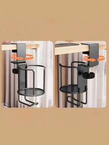 Office Side-Mounted Fixed Cup Holder, Non-Slip Mug Tray, Desktop Space Saving Folding Rack Bathroom Bathroom Accessories Bathroom Tools - multicolor - View 6