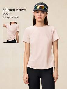 OutZeal Women Outdoor Pink Tee Hiking Camping Cool Touch UV Protection Short Sleeve T-Shirt Summer Spring - Pink - View 3