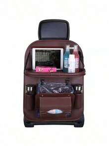 1 Túi đựng đồ gắn ghế ô tô - Khay bàn gấp có chân đế/Hộp đựng khăn giấy/Giá đựng cốc/Giá đựng ô/Túi đựng điện thoại/Bàn để laptop và bàn ăn trên ô tô, chất liệu da PU chống thấm nước và chống mài mòn. - Nhiều màu - Xem 8