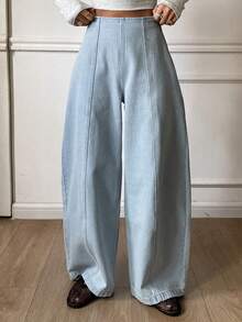 Dazy Tall Tall Women's Elongated Barrel Leg Casual Jeans - Light Wash - View 4