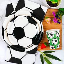 Bộ đồ dùng tiệc dùng một lần hình quả bóng đá màu xanh lá cây gồm đĩa, khăn ăn và cốc giấy, phục vụ 24 khách. Bộ đồ dùng tiệc bằng giấy dùng một lần này phù hợp cho sinh nhật, đám cưới, tiệc theo chủ đề và dã ngoại gia đình. - Xem 3
