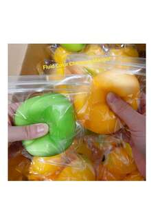 1个逼真芒果造型挤压玩具，创意食物减压玩具，挤压解压玩具，派对恶搞礼物，热门商品 - 橘色 - 查看 8