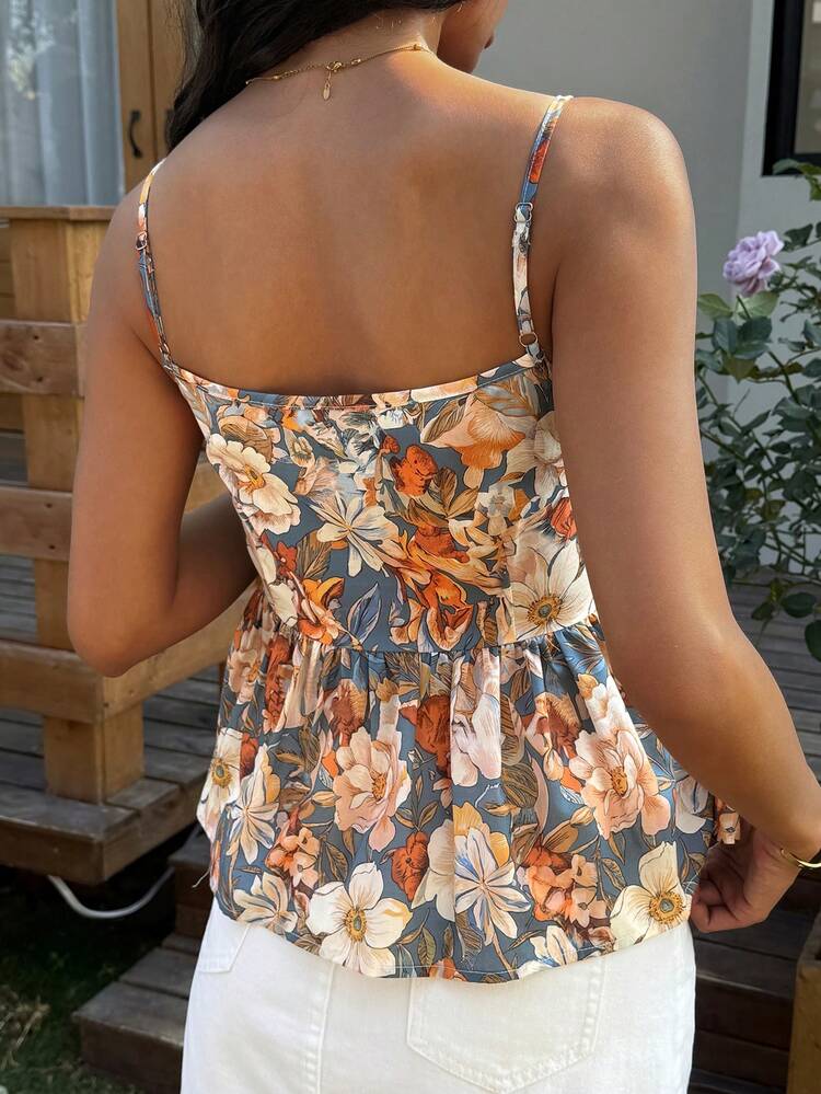 Sleeveless Painting Style Vacation Top For Women Summer