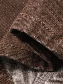 DAZY Falda recta con estampado de cintura regular para mujer, falda vaquera de línea A casual de verano - Marrón - Ver 7