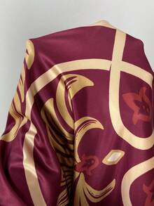 CAJUNI 女士棕榈树印花露脐抹胸上衣和迷你裙度假套装 - 酒紅色 - 查看 6