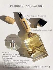1pc 5ml + 1pc 8ml Perfume Atomizer Bottle Set, High-End Bamboo Shell Bottom Refillable Spray Bottle, Empty Travel Size Perfume Container With Leak-Proof Design, Portable Small Empty Bottle For Fragrance, Mini Perfume, Spray Bottle For Hair - Khaki - View 2