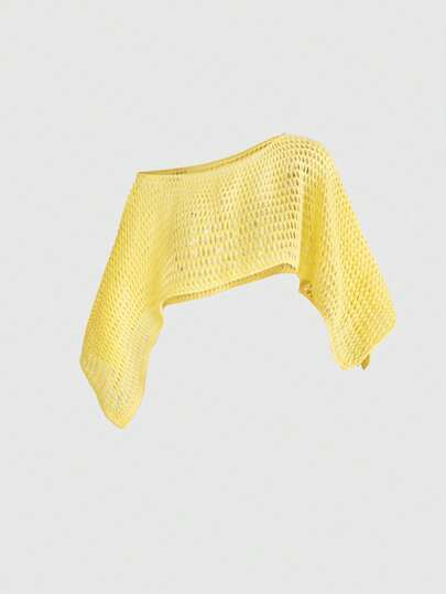 Sweetness Vintage Y2K Beachwear Shawl Collar Cropped Plus Size Knit Top