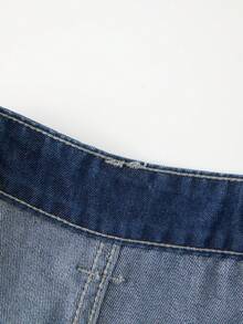 GlowEve Women's Pleated Wide Leg Loose Casual Denim Pants - Blue - View 5