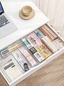 1/3/6PCS Large Capacity Storage Containers Lids For Cups Forks Spoons Multipurpose Desktop Caddy Portable Utensil Tray Drawer Dividers Set Home Office Dorm Room Organization Must Have Stackable Space Saving - Multicolor - View 3