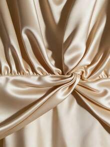 Franclia French Elegant Twist Waist Sleeveless Apricot Poplin Shirt - Apricot - View 4