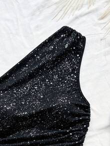 Franclia Bộ 3 món áo và quần short chấm bi lấp lánh dáng bất đối xứng dành cho nữ, thích hợp cho kỳ nghỉ, dạo phố, dự đám cưới trên bãi biển, tiệc tốt nghiệp, ngày lễ Thánh Patrick, kỳ nghỉ xuân, lễ Phục sinh, lễ hội âm nhạc, phong cách boho nhiệt đới thanh lịch. Có các màu nâu, đen, mơ. - Màu be - Xem 5