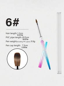 Bút vẽ móng nghệ thuật đầu tròn bằng lông chồn và cọ khắc móng bằng kim loại. - Màu xanh bột Gradient - Xem 12