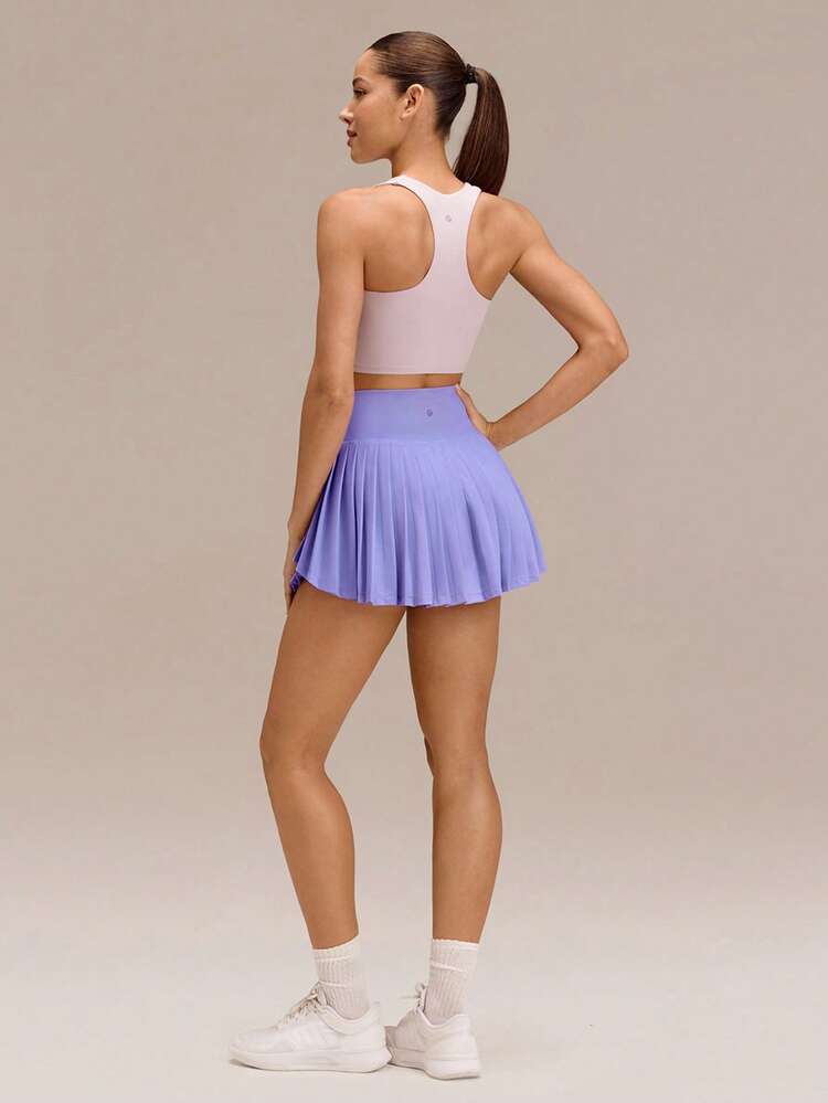 Ace Flex Tummy Control Pleated Tennis Skirt With Built-In Shorts Side Pockets Tennis Golf Daily