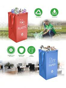 1 pieza Juego de 3 piezas Cestas de almacenamiento modulares Papeleras Materiales de plástico reutilizables y duraderos Superficie lisa y pulida Fácil de limpiar Diseño apilable Caja de organización multifuncional para dormitorio, cocina, oficina, escritorio, organización del hogar, artículo imprescindible - Azul claro + amarillo + verde hierba - View 15