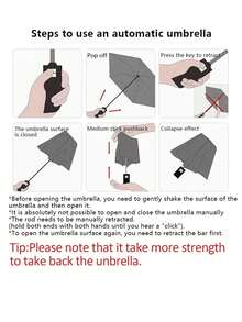 125CM Diameter Windproof Automatic Umbrella - Waterproof & Windproof Design, Reflective Trim Safety Design, 10 Ribs Portable Travel Umbrella,Mother's Day Gift,Bedroom Decor,Garden,Kitchen Decor,Summer,Beach,Travel Essentials,Room Decor,Squishy,Graduation - Super large automatic umbrella - View 2