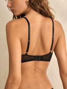 Charlaine 1件装女士蕾丝边钢圈吊坠性感内衣 - 黑色 - 查看 3