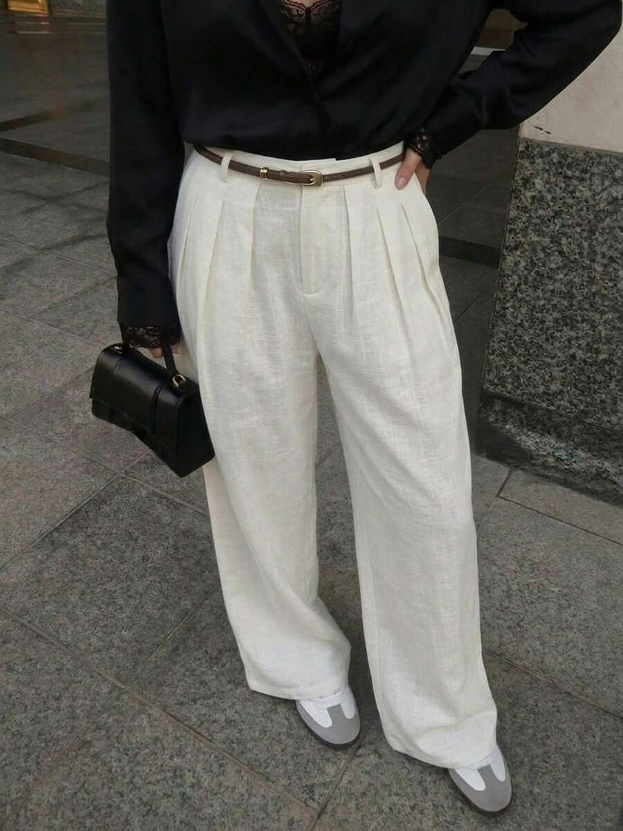 Solavon New Design Casual Barrel Leg Pants, Relaxed Fit