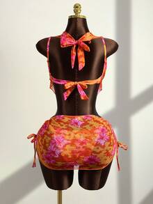 Zestiva 女士扎染印花泳衣套装，沙滩度假 - 彩色 - 查看 2