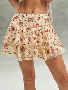 Bohemela 休闲梭织印花低腰女式半身裙 - 鵝黃色 - 查看 4