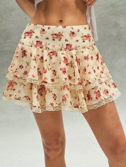 Bohemela Boho Spring/Summer Women's Skirt, Yellow Ditsy Floral Lace Patchwork Design, Yellow Skirt For Women, Women's Casual Skirt, Suitable For Spring Outfits, Summer Outfits, And Going‑Out Looks, Women's Holiday Outfit, Casual Commuting Outfit, Valentine's Day Outfit, Women's Vacation Outfit, Women's Workwear Outfit, Music Festival Outfit, Country & Retro Music Concert Outfit, Independence Day Outfit, Beach Vacation Outfit, Back‑To‑School Outfit, Carnival Costume, Easter Outfit, Women's Summer Outfit, Women's Festival Outfit.