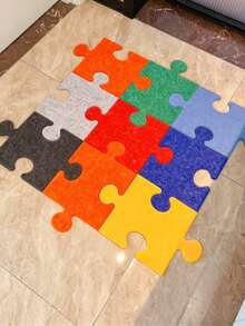 Joivida 4Pcs/9Pcs Ins-Style Self-Adhesive 3D Felt Puzzle Board, Wall Decor & Photo Display Message Board - Multicolor - View 7