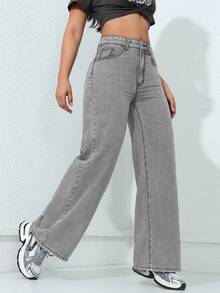 ICON Simple And Simple Women's Jeans For Everyday Wear - 深藍色 2 - 查看 4