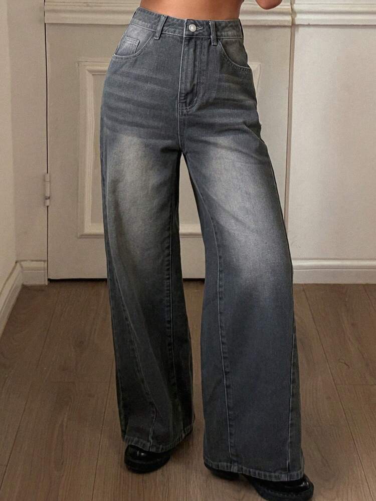 Women's Regular Waist Loose Straight Leg Casual Jeans