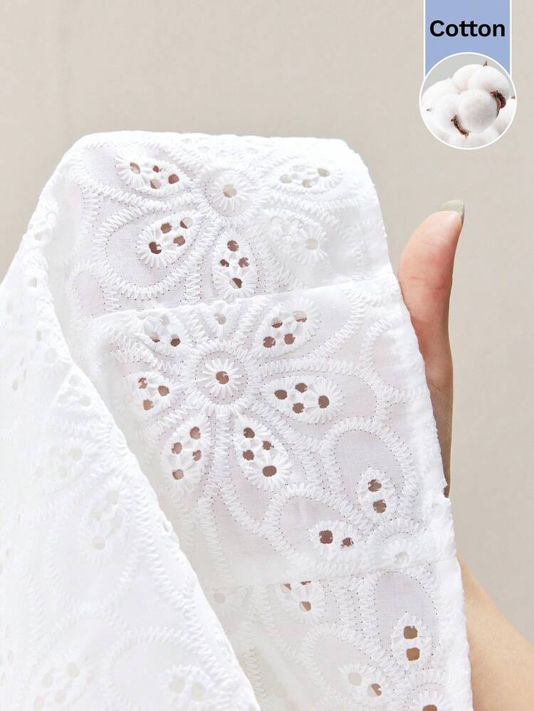 SHEIN Maija Women's White V-Neck Front Button Casual Beach Vacation Blouse, Embroidered Hollow-Out Fabric Lantern Sleeve Slim Fit Hawaiian Style Top Women Party Top Beach Summer Holiday Beach Vacation Summer Going Out Graduation Casual Blouses For Women White Tops Beach Summer Holiday Beach Vacation Summer Going Out Graduation  Casual Holiday Beach Cruise Travel  Romantic, Fashion, Versatile; Suitable For Summer Vacation, Comfortable, Bohemian Style, Beach Wear, Simple Daily Wear, Country Style, Essential, Solid Color, Holiday Casual, Decent, Single Lady,Y2k